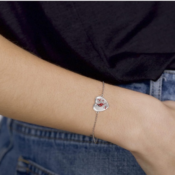 18k 925 Cardinal Bracelet Urn Keepsake Loved Ones Memorial Jewelry - Picture 3 of 11